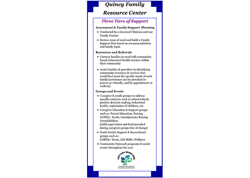 Quincy Family Resource Center rack card